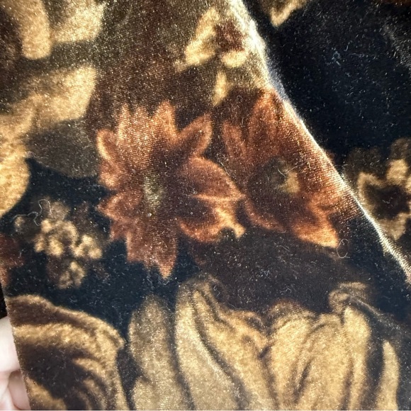 Moda Int’l vintage floral crop top 90’s Y2K velvet Ruched top Size: M - Picture 4 of 8